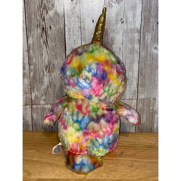 Ty Beanie Boos Silk Enchanted Unicorn Rainbow Owl Gold Horn Plush Stuffed Animal - Picture 3 of 7